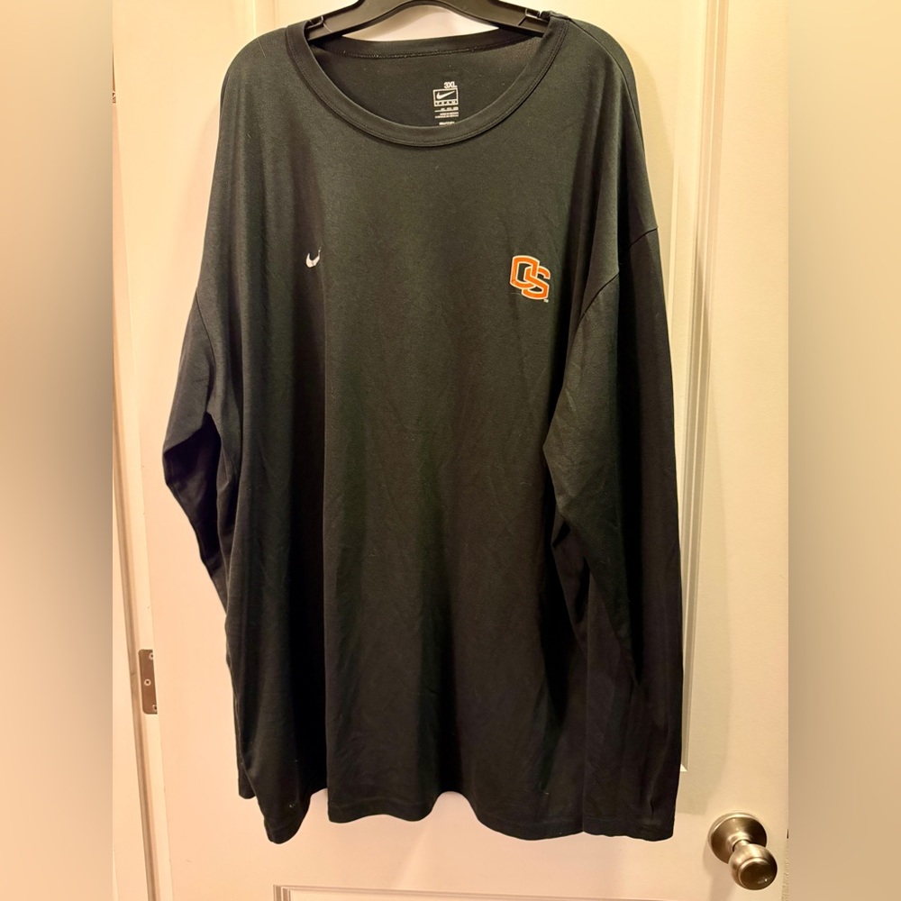 Nike Black Long Sleeve Men's Tee with Oregon State University OSU Logo